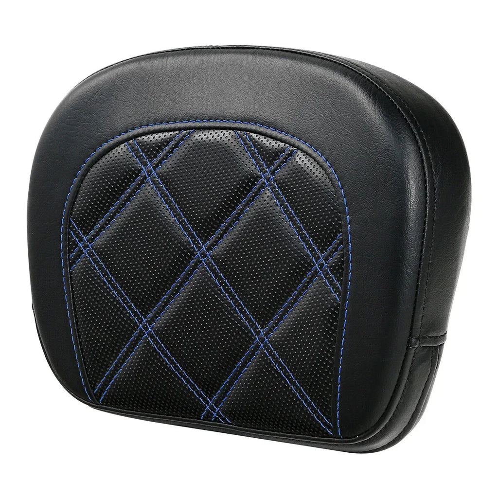 Blue Stitching Passenger Sissy Bar Backrest Pad for Harley Street Road Glide