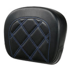 Blue Stitching Passenger Sissy Bar Backrest Pad for Harley Street Road Glide