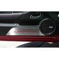 Stainless Door Kick Plates w/Dark Blue Vinyl Supercharged Inlay for 10-15 Camaro