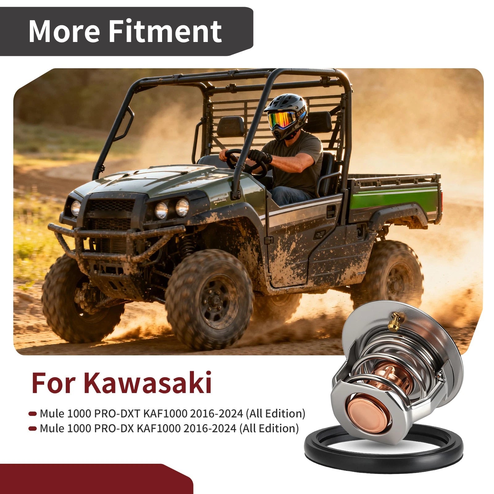 Thermostat + O-Ring for Kawasaki Mule 1000 PRODX PRODXT (2016–2024)