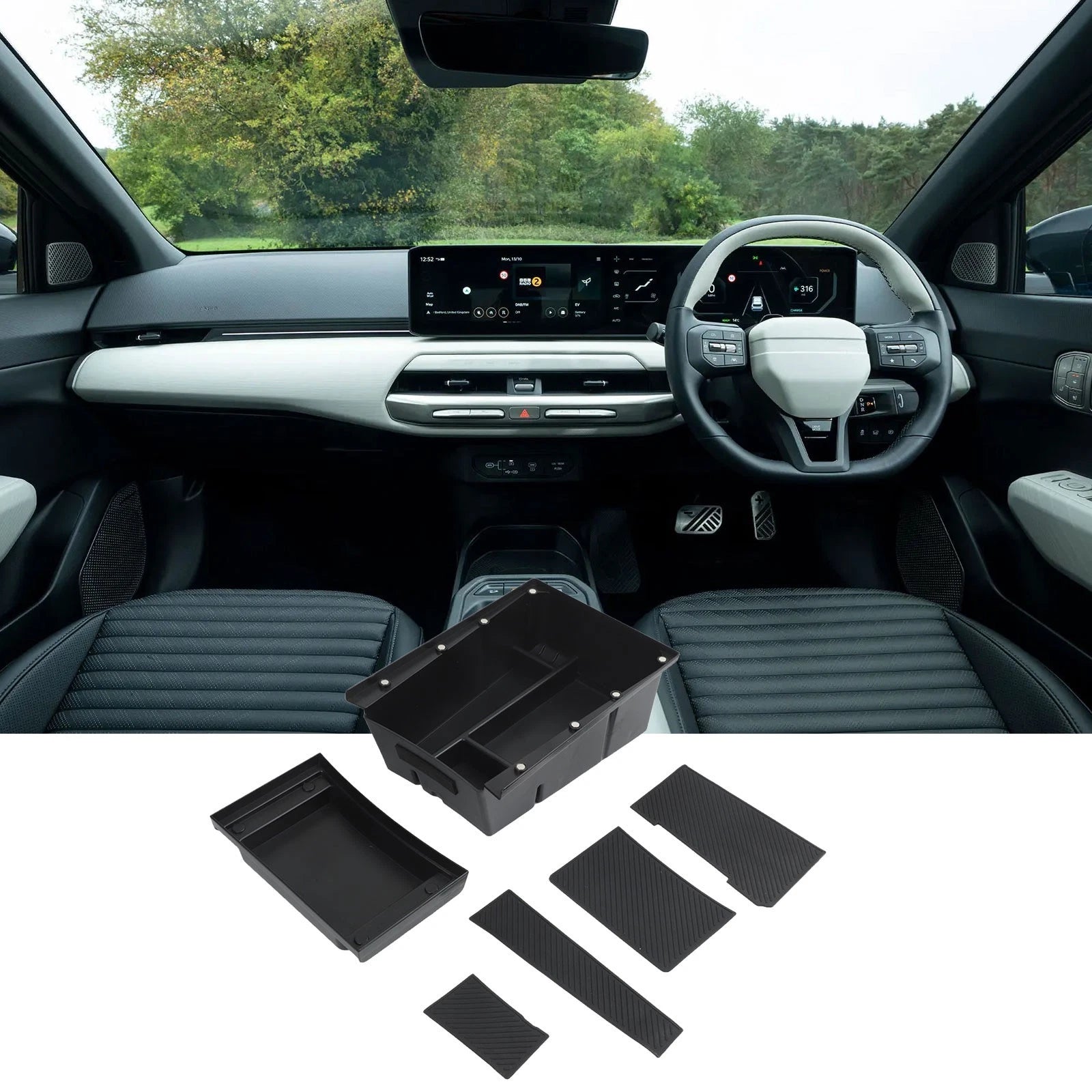 ABS Lower Storage Box for Kia EV4 (2025–2025) Center Console Armrest