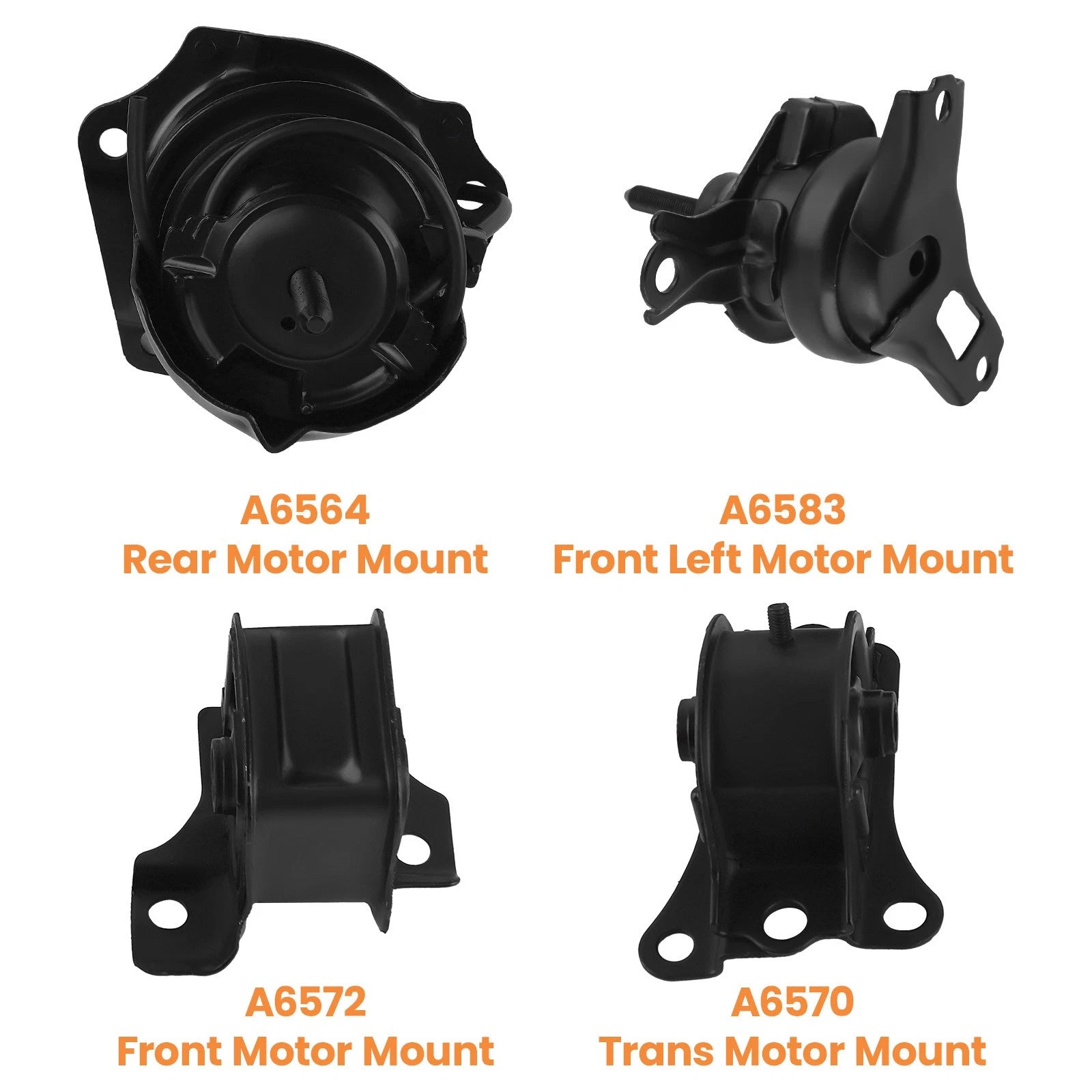 4Pcs Motor & Auto Trans Mount Set for Honda Accord 2.3L (1998–2002) A6572 A6583