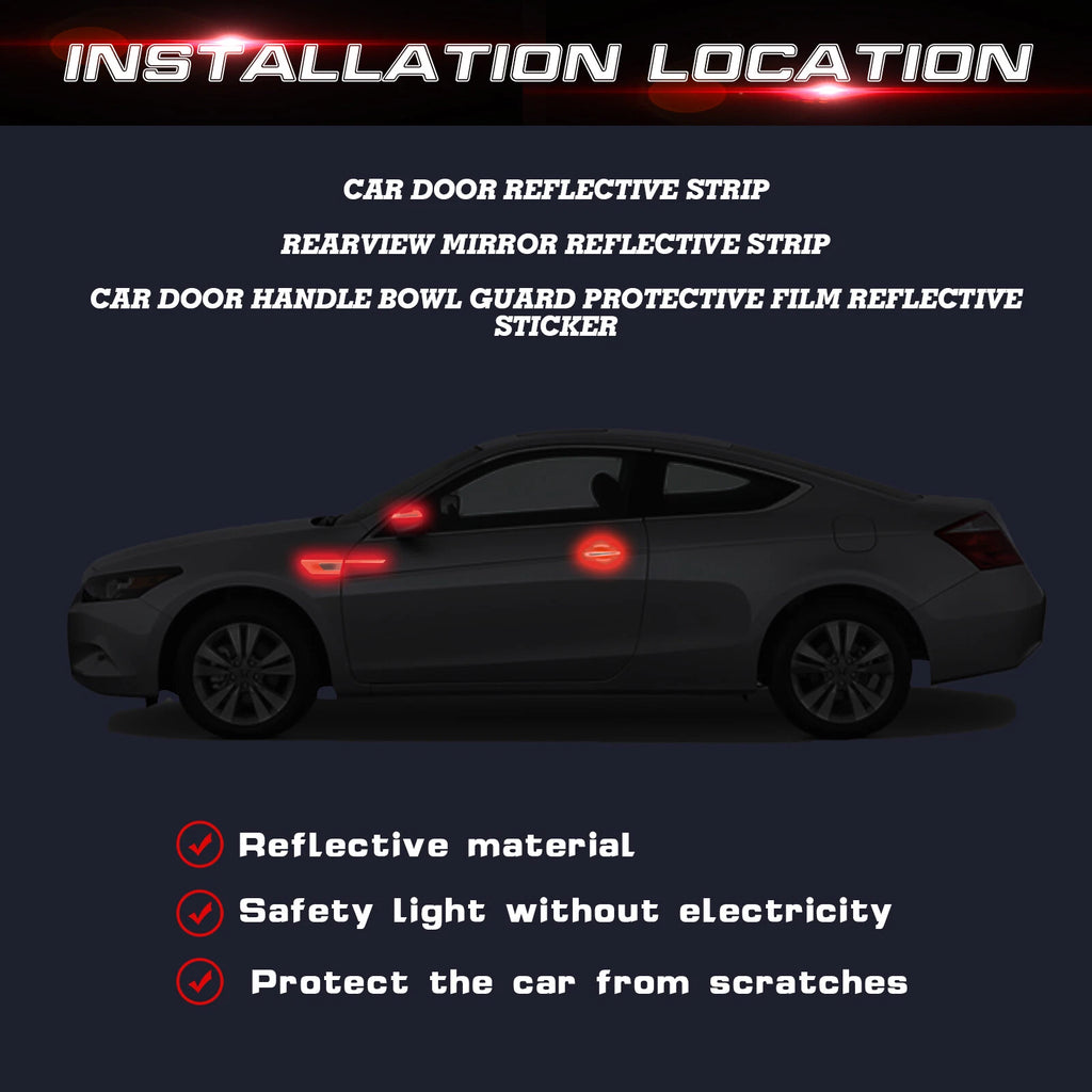 3D Strong Reflective Strip Stickers for Universal Car SUV Door Markers (3D)