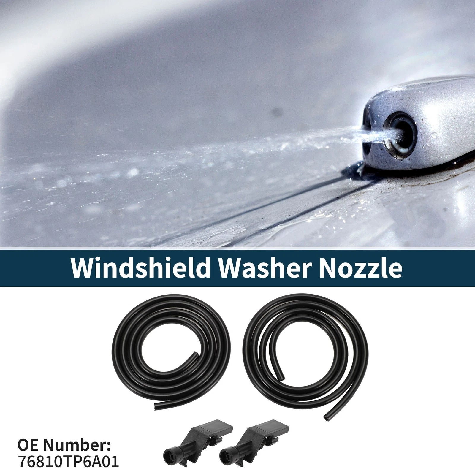 Set of 1 Windshield Washer Nozzle with Fluid Hose for Honda HR-V (2016–2021) No.76810TP6A01