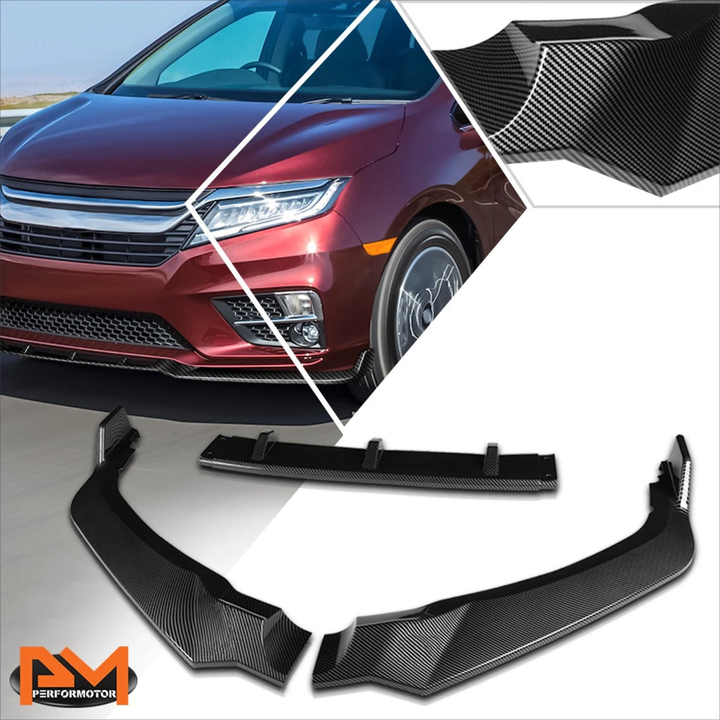 Carbon Fiber Look CK-Style Front Bumper Lip for Honda Odyssey (2018–2020)