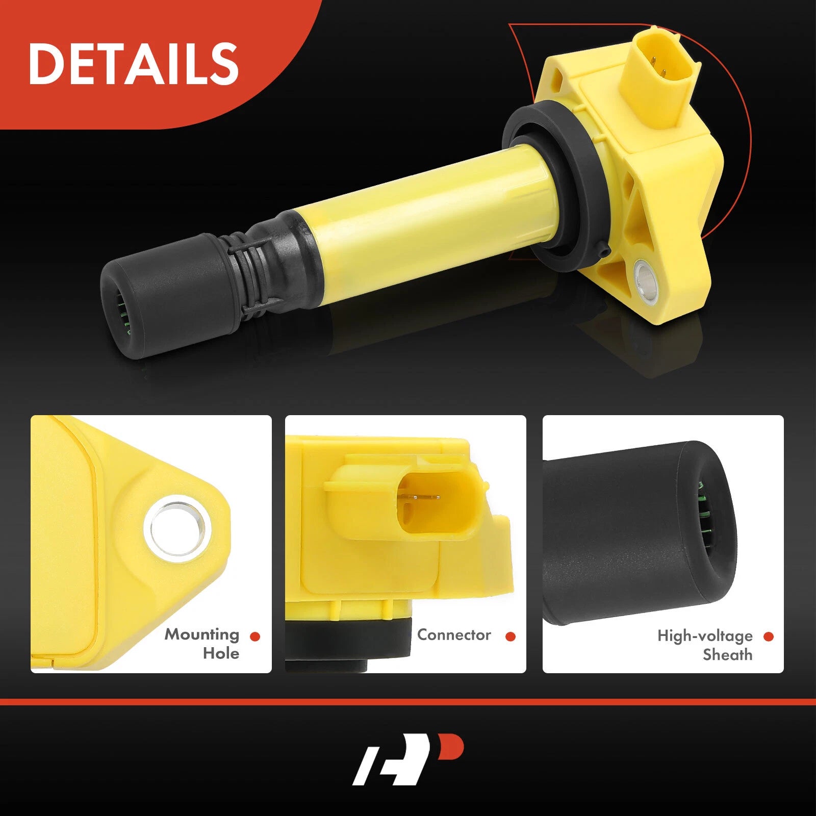 Set of 4 Yellow Ignition Coil Packs for Honda Civic (2006–2011)