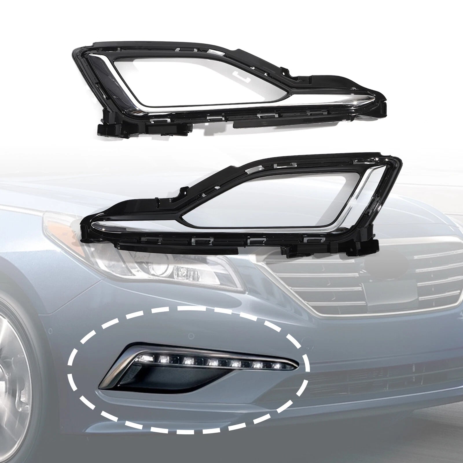 Fog Light Lamp Cover Bezel Trim for Hyundai Sonata (2015–2017)
