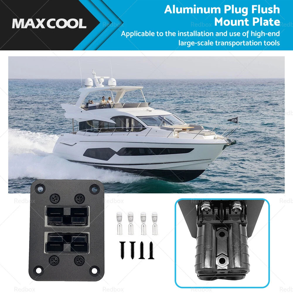 Aluminum Flush Mount Plate Panel for 50 Amp Anderson Plug (Universal)