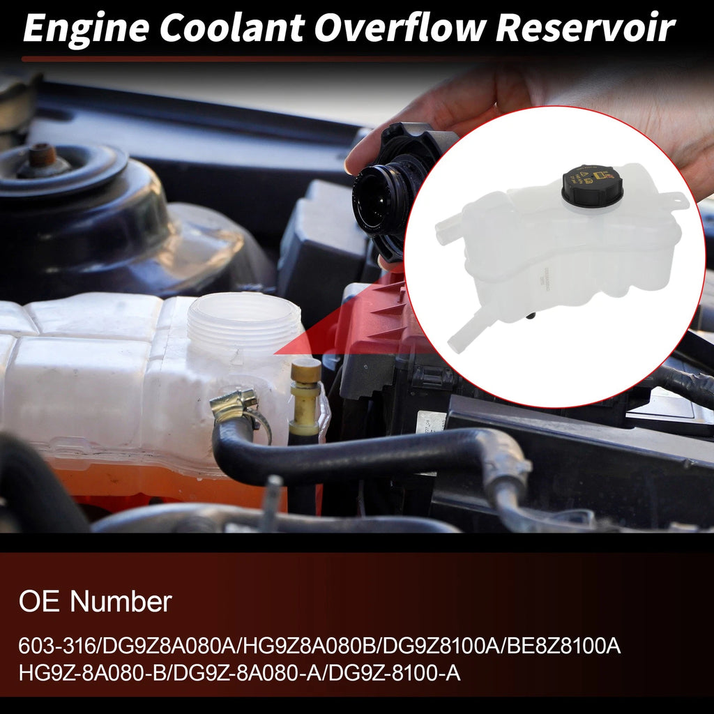Coolant Expansion Reservoir Tank w/Cap for Ford Fusion (2013–2020) No.DG9Z8A080A