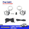 New Set Fog Lights Spot Lamp Fits Mitsubishi Triton Compact Truck 2015-18 D05