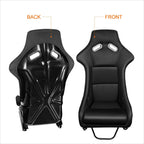 Racing Bucket Seats Set of 2 with Side Mount Brackets - Black