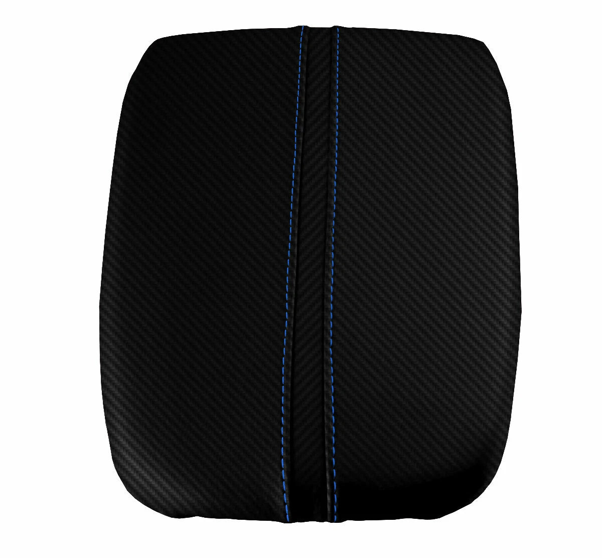 Console Lid Armrest Cover for Acura TLX (2015–2020) Carbon Fiber Blue Stitch