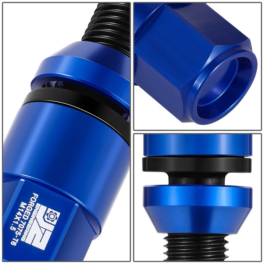 Set of 20 Closed End Lug Nuts M14x1.5 for J2 (Aluminum Blue)