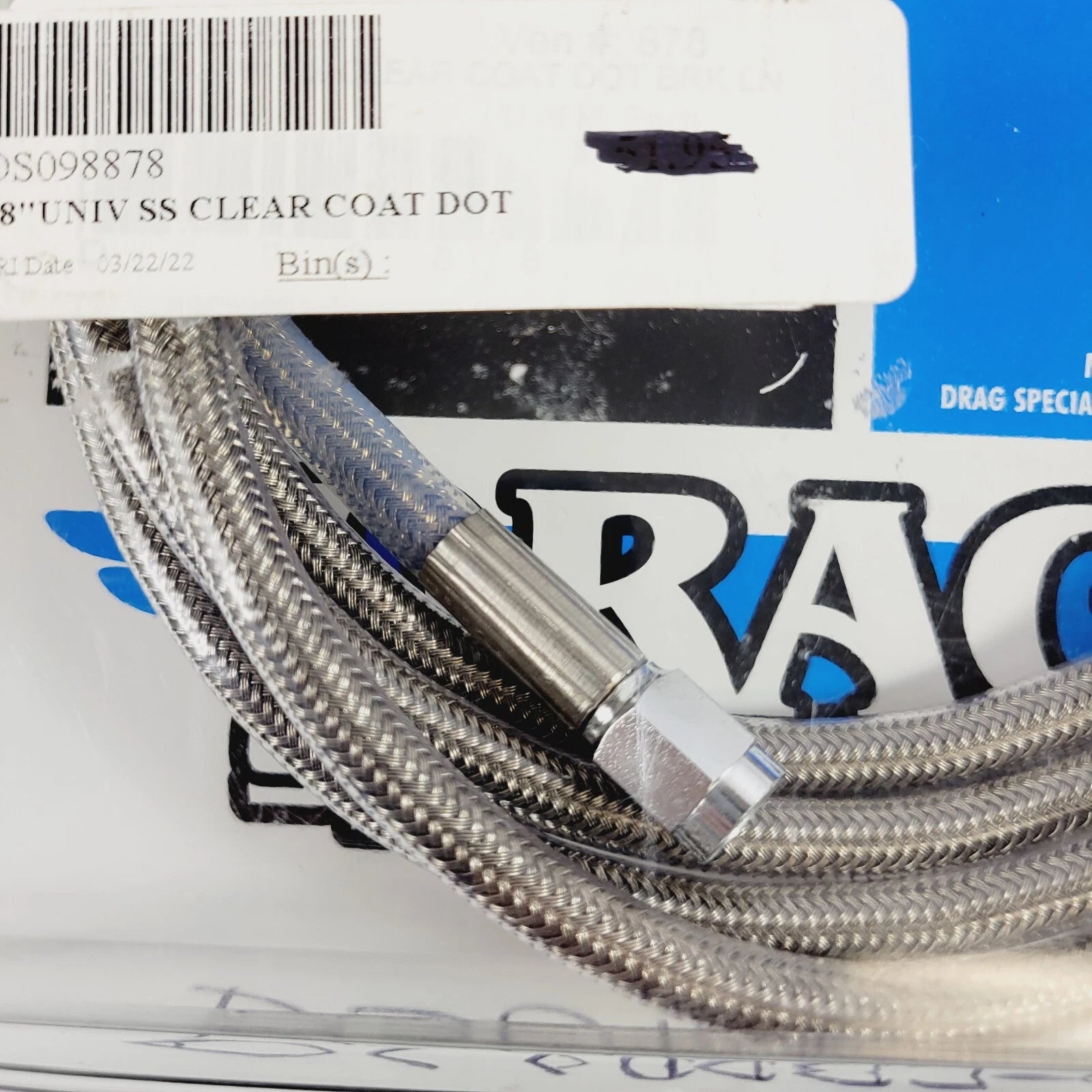 Drag Specialties 78in Clear Coat Stainless Steel Brake Line DS098878 for Universal