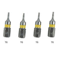 Set of 4 Screwdriver Bits 1/4 Inch Hex Shank for Automotive Use