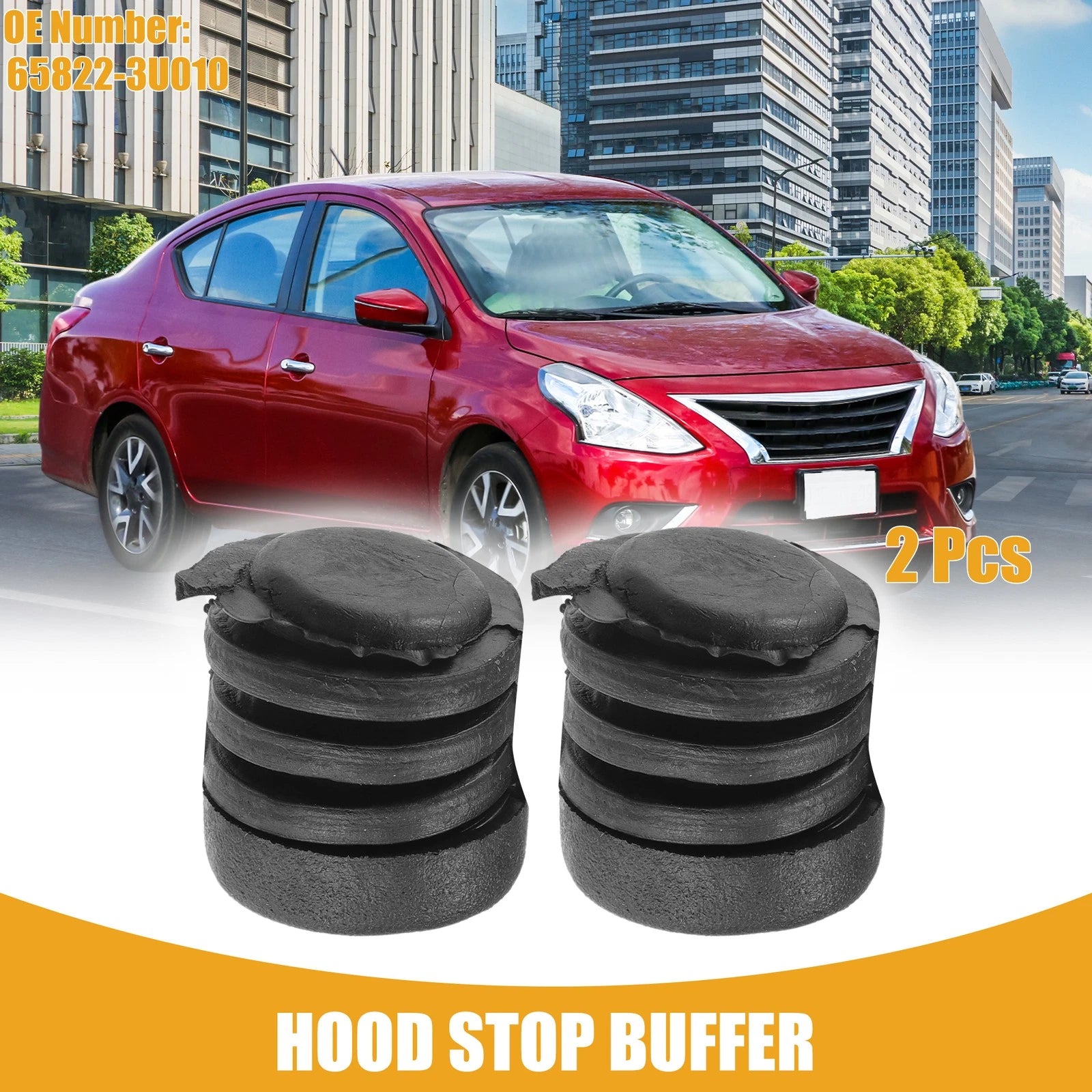 2 Pcs Bumper Hood Stop Buffer No. 65822-3U010 for Nissan Versa (2007–2012)