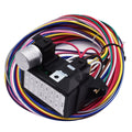 12 Circuit Universal Wire Harness for Street Hot Rat Muscle Car (14 Fuse, 12V)