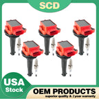 5X Ignition Coils & Spark Plugs for Volvo S40 S60 V50 V70 C30 (2004–2016) UF517