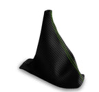 Manual Shift Boot Cover for Nissan Xterra (2002–2006) Carbon Fiber Green Stitch