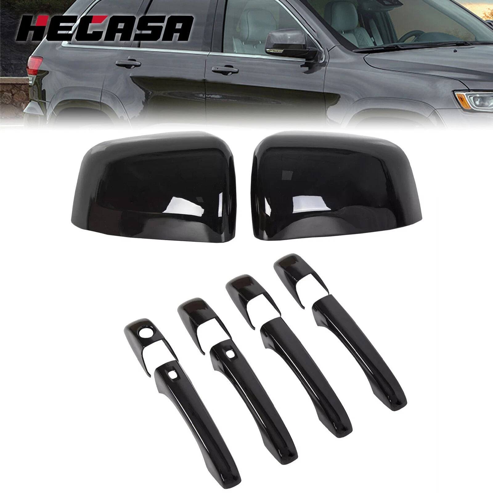 Mirror Covers + Door Handle Covers for Jeep Grand Cherokee/Dodge Durango (2011–2023)
