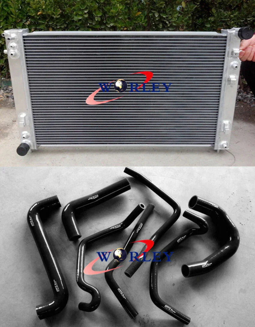 Aluminum Radiator + Blue Hose for Holden VT VX VU HSV Commodore V8 LS1 (1997-2007)