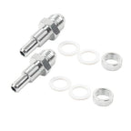 8AN Male Flare Bulkhead to 3/8" Hose Barb Fuel Tank Fittings (Universal) 2 Pcs
