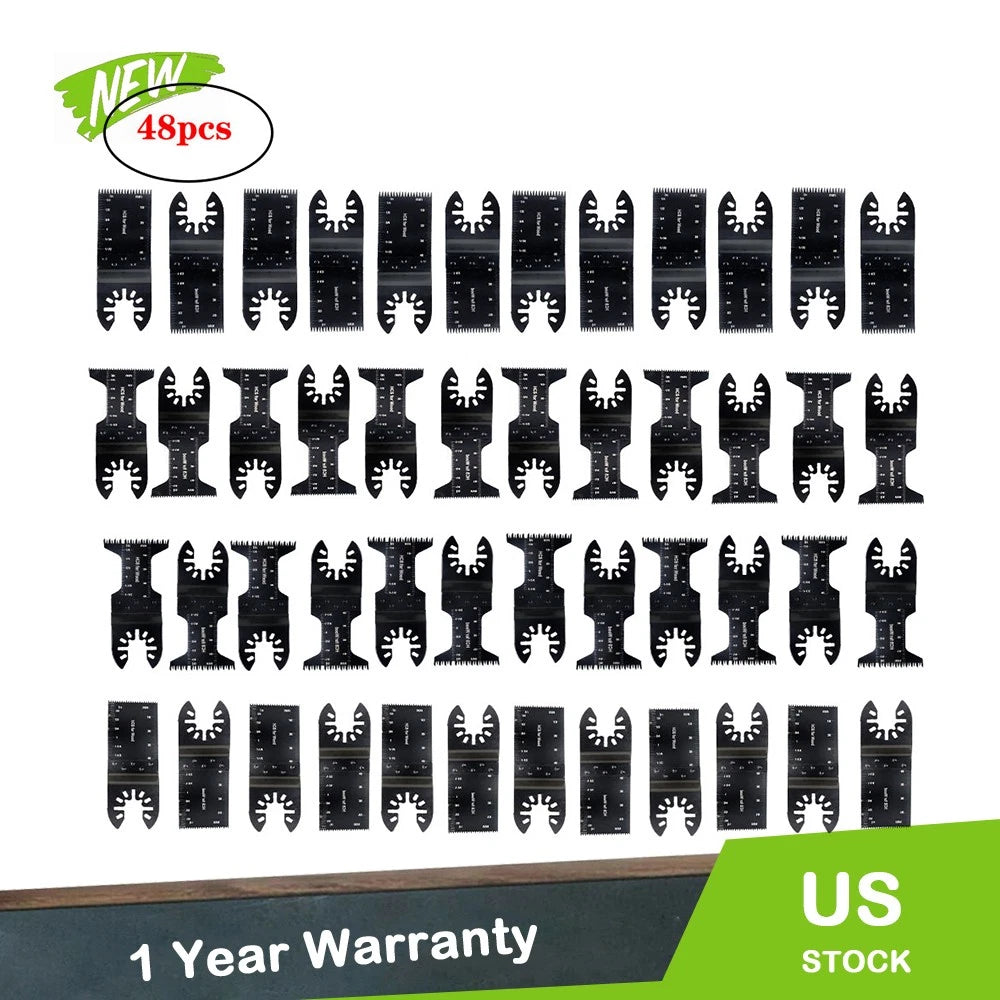 Set of 48 Bi-Metal Oscillating Multi Tool Saw Blades for Various Models