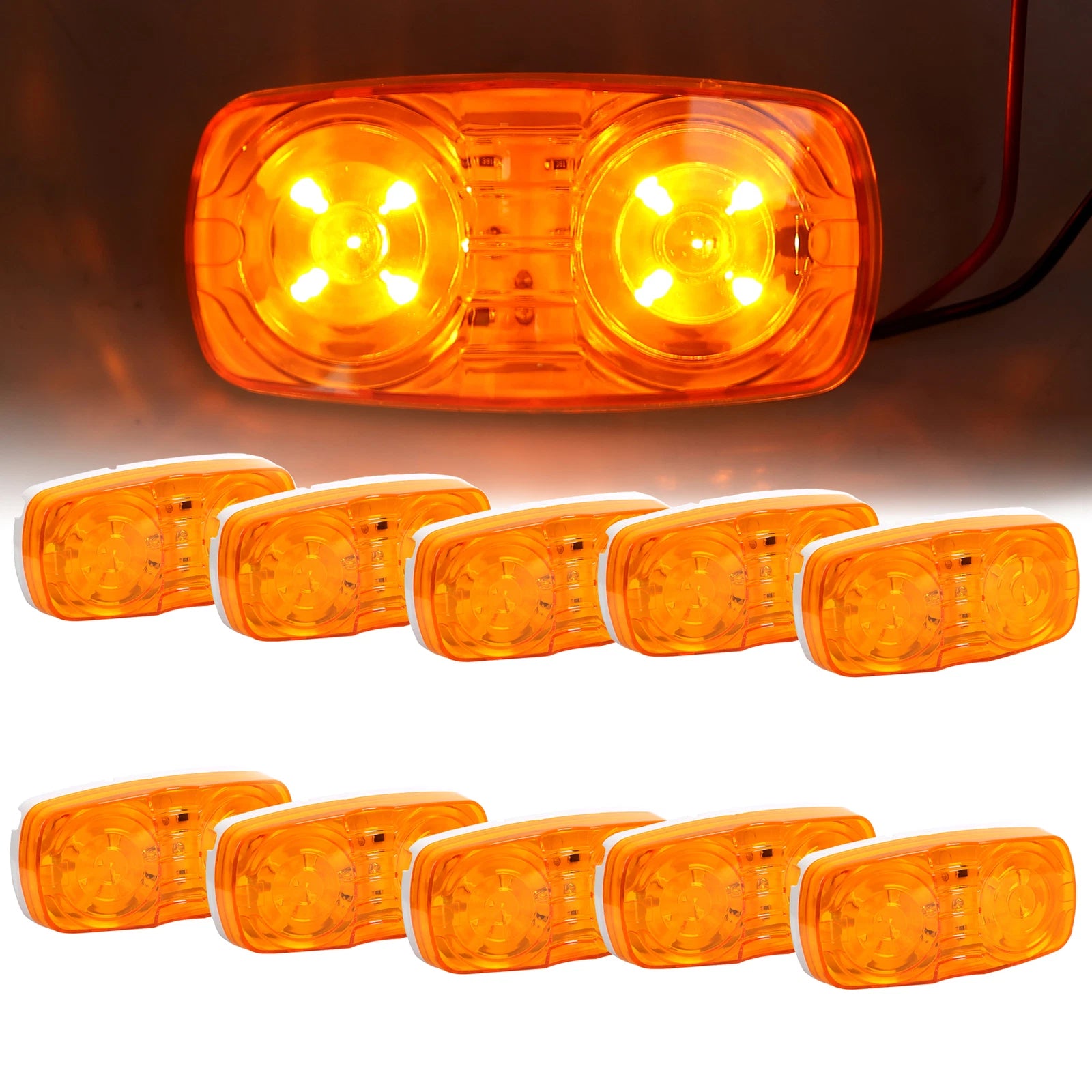 10X LED Amber Marker Lights for Trailer (Universal)