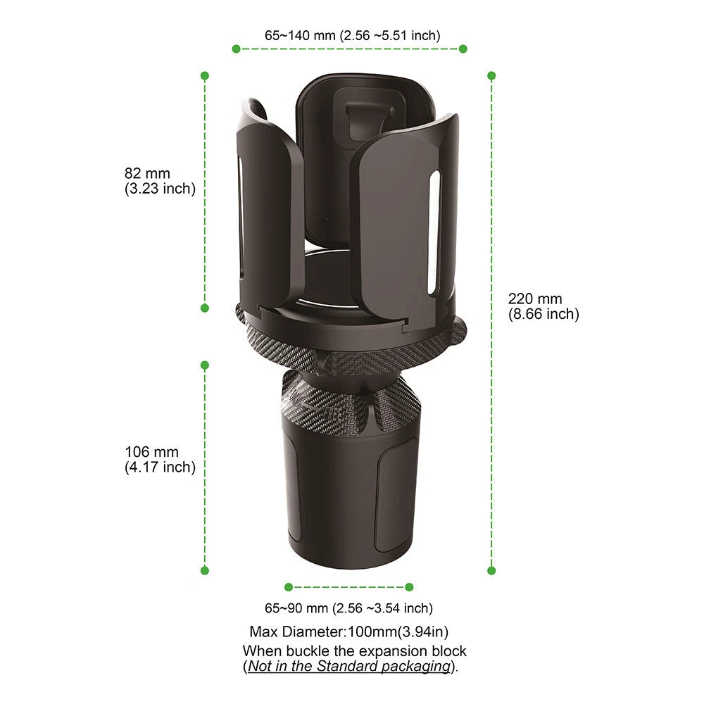 Cup Holder Extender for Car (Adjustable Arm & Base)