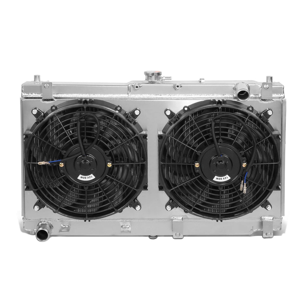 2X Aluminum 2-Row Radiator for Mazda Miata MX-5 NB (1999–2005) w/Fan Shroud