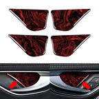 Set of 4 Fire Red Door Handle Bowl Cover Trim for Mercedes Benz E Class (2011–2018)