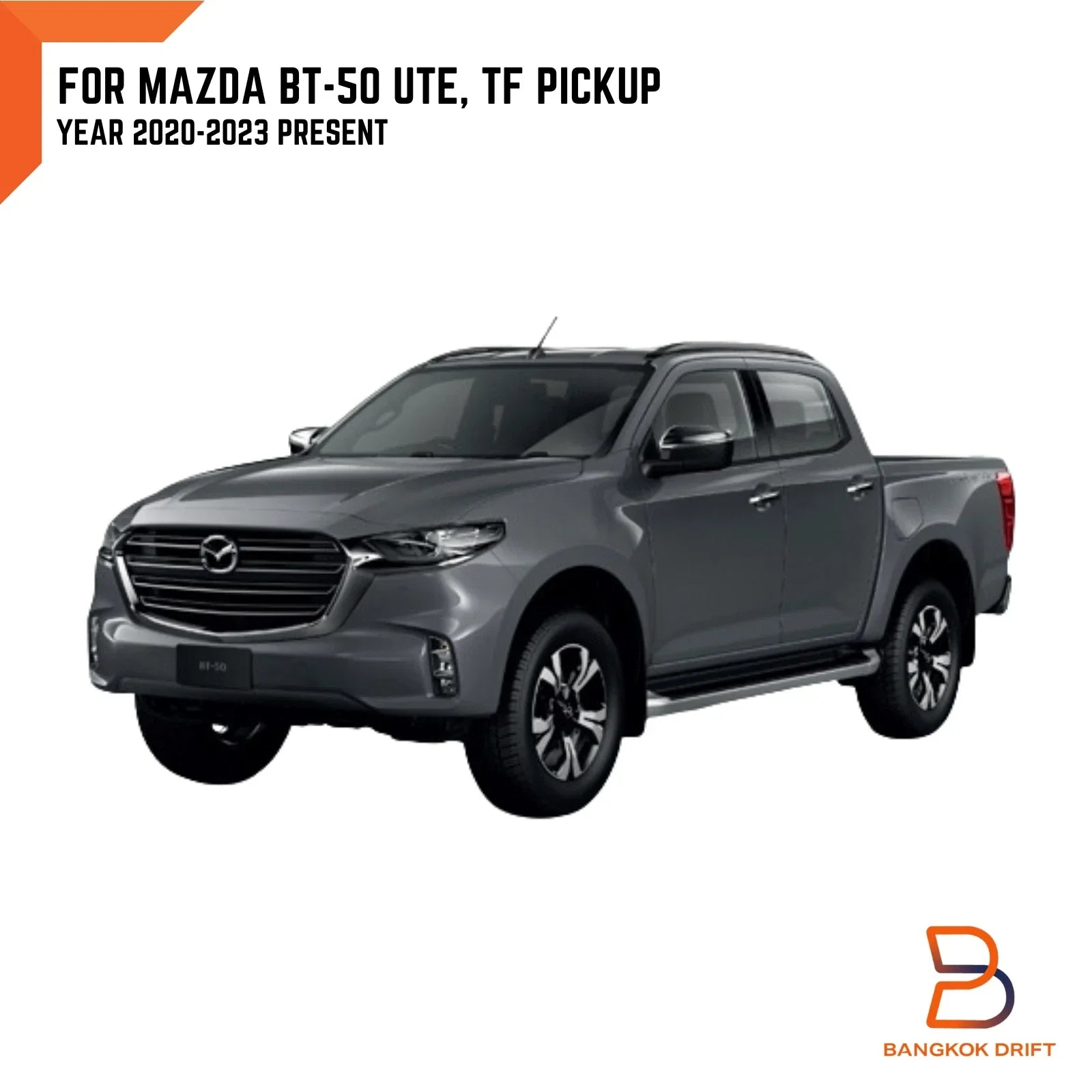 Glossy Black Front Grille Trim Emblem for Mazda BT-50 (2020-2024)