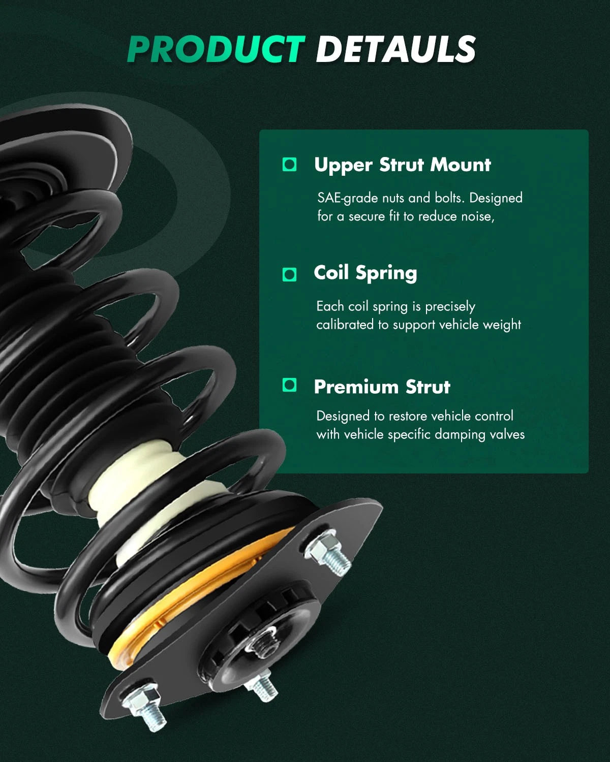 Set of 4 Front Struts Coil Springs + Rear Shocks for Pontiac Grand Prix (2004–2008)