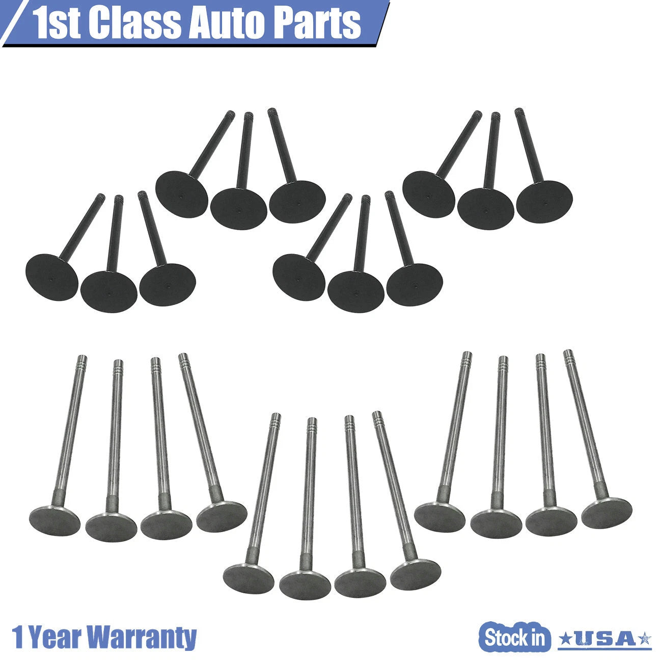 24PCS Intake Exhaust Engine Valve Kit for Make Model