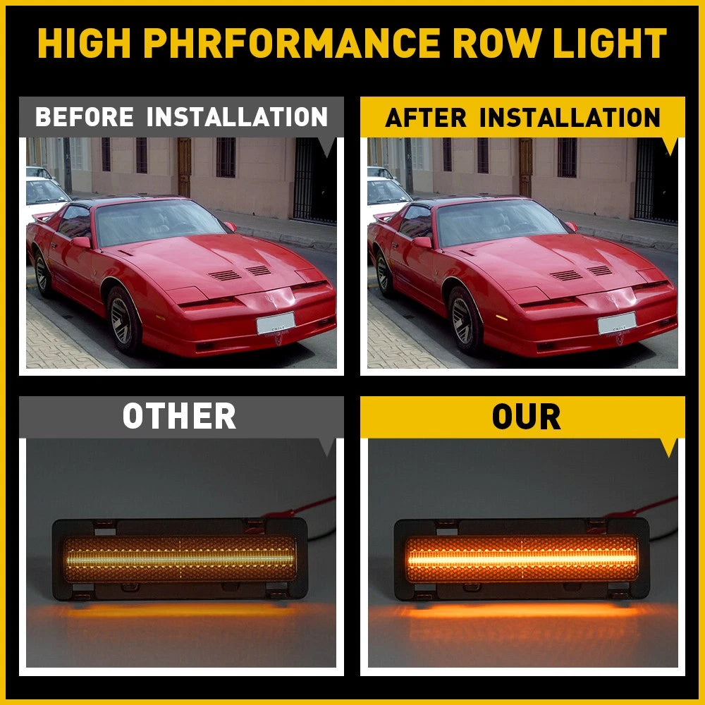 Smoked LED Bumper Side Marker Light for Chevy Camaro Pontiac Firebird (1982–1992)