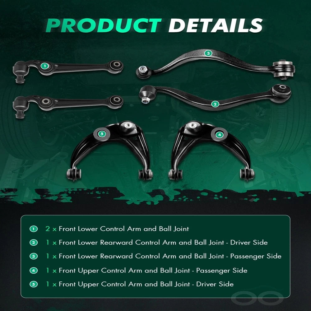 Front Lower Upper Control Arm Ball Joints for Mercury Milan (2008–2011)