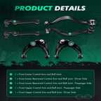 Front Lower Upper Control Arm Ball Joints for Mercury Milan (2008–2011)