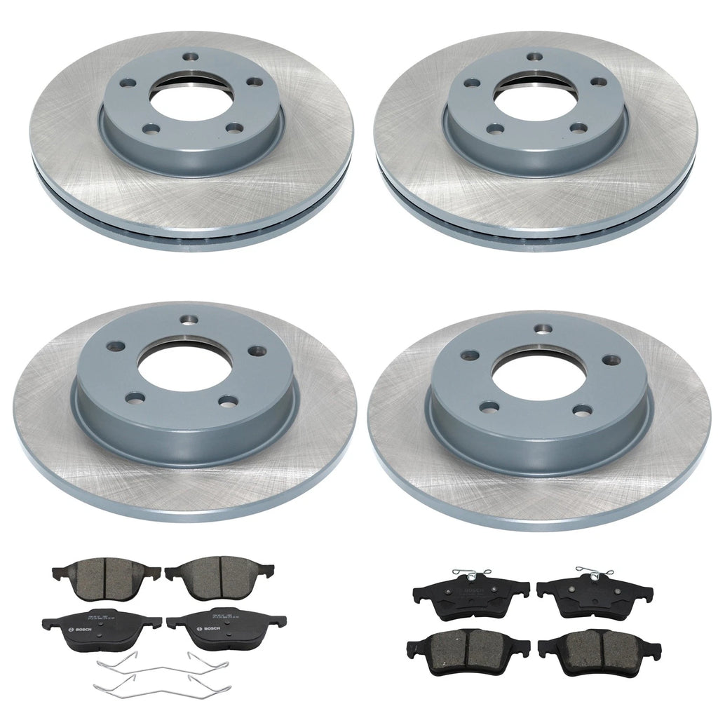 DuraGo Front Rear Rotors & Bosch QuietCast Brake Pads Kit for Mazda 3 (2004–2023)