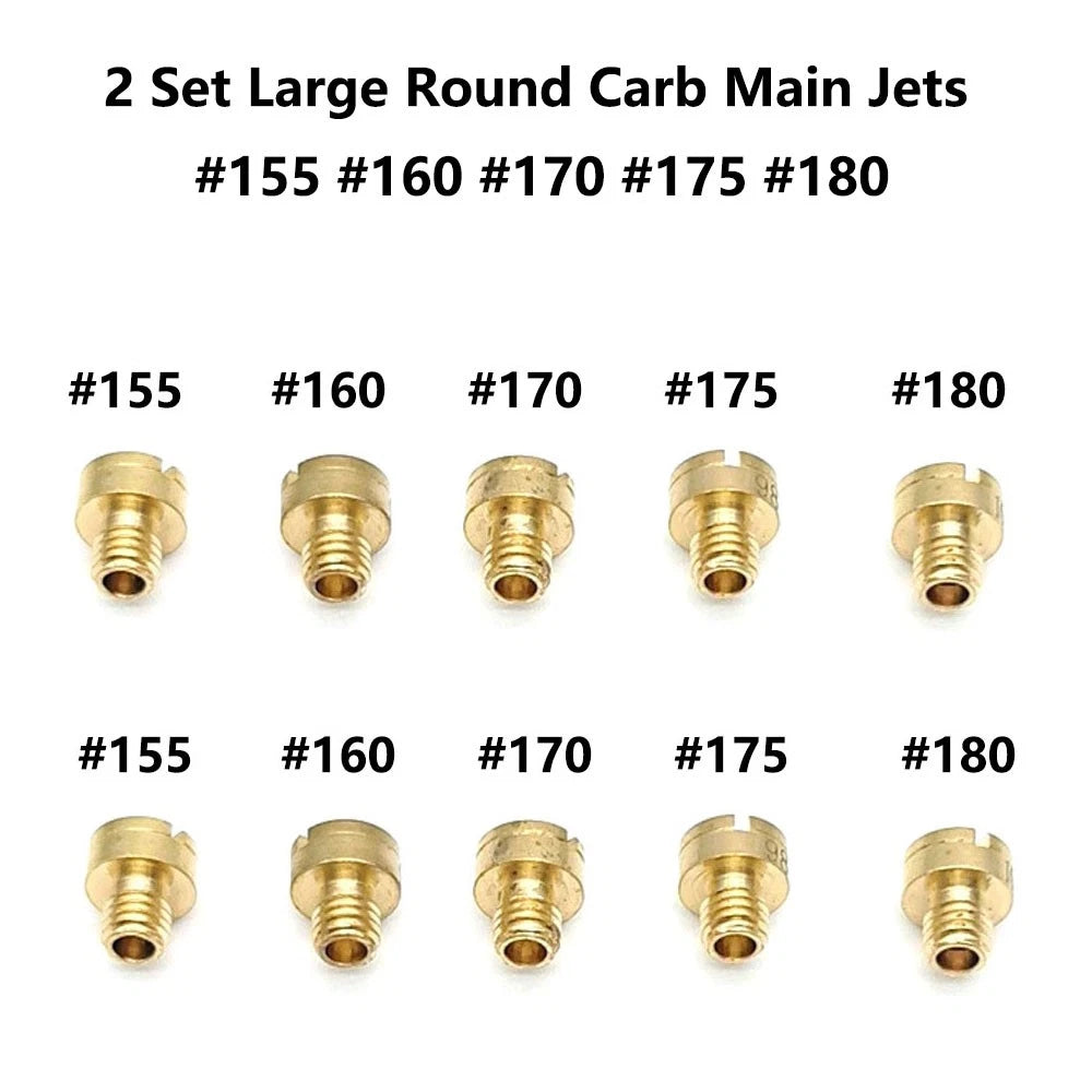 10x Carburetor Main Jet for Mikuni N100/604 (155, 160, 170, 175, 180)