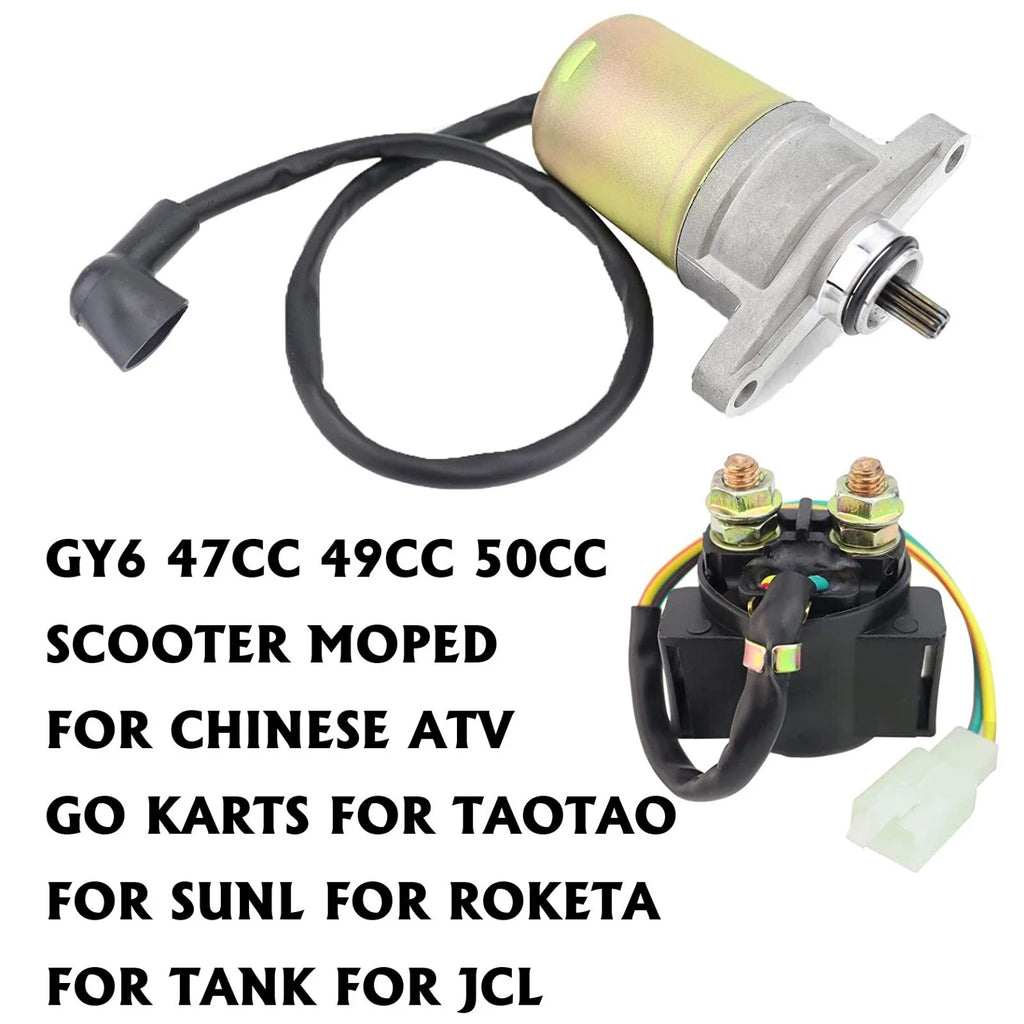 GY6 Starter Relay for Sunl Roketa Tank JCL Scooter Moped (47cc–50cc)