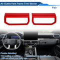 Set of 2 Air Condition Outlet Vent Trim Cover Frame for Toyota Tacoma (2024–2025) Red