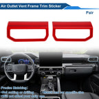 Set of 2 Air Condition Outlet Vent Trim Cover Frame for Toyota Tacoma (2024–2025) Red