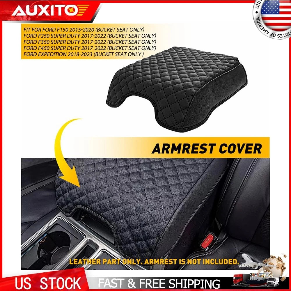 Center Console Lid Armrest Cover for Ford F150 F250 F350 (2015–2022)