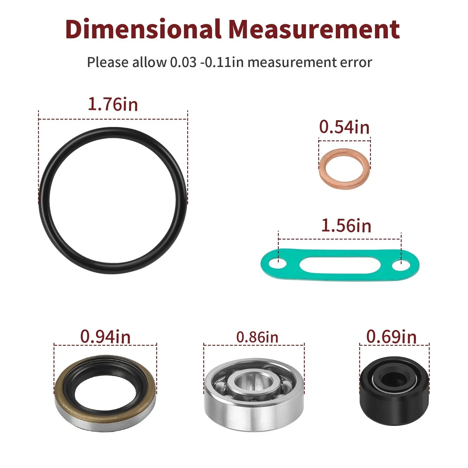 Water Pump Rebuild Kit Gasket Bearing Seal for Kawasaki KX80 KX60 (1985–2003)