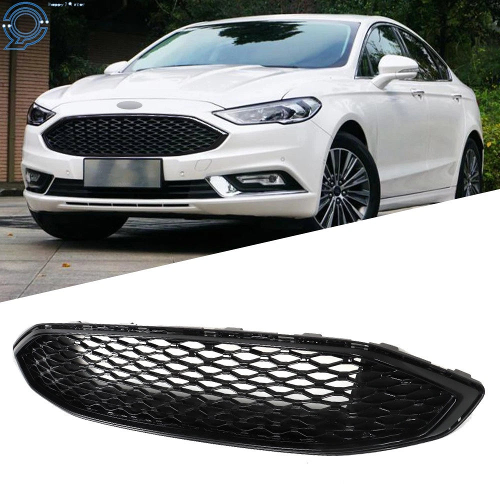 Front Bumper Mesh Grill for Ford Fusion (2017–2018) Glossy Black