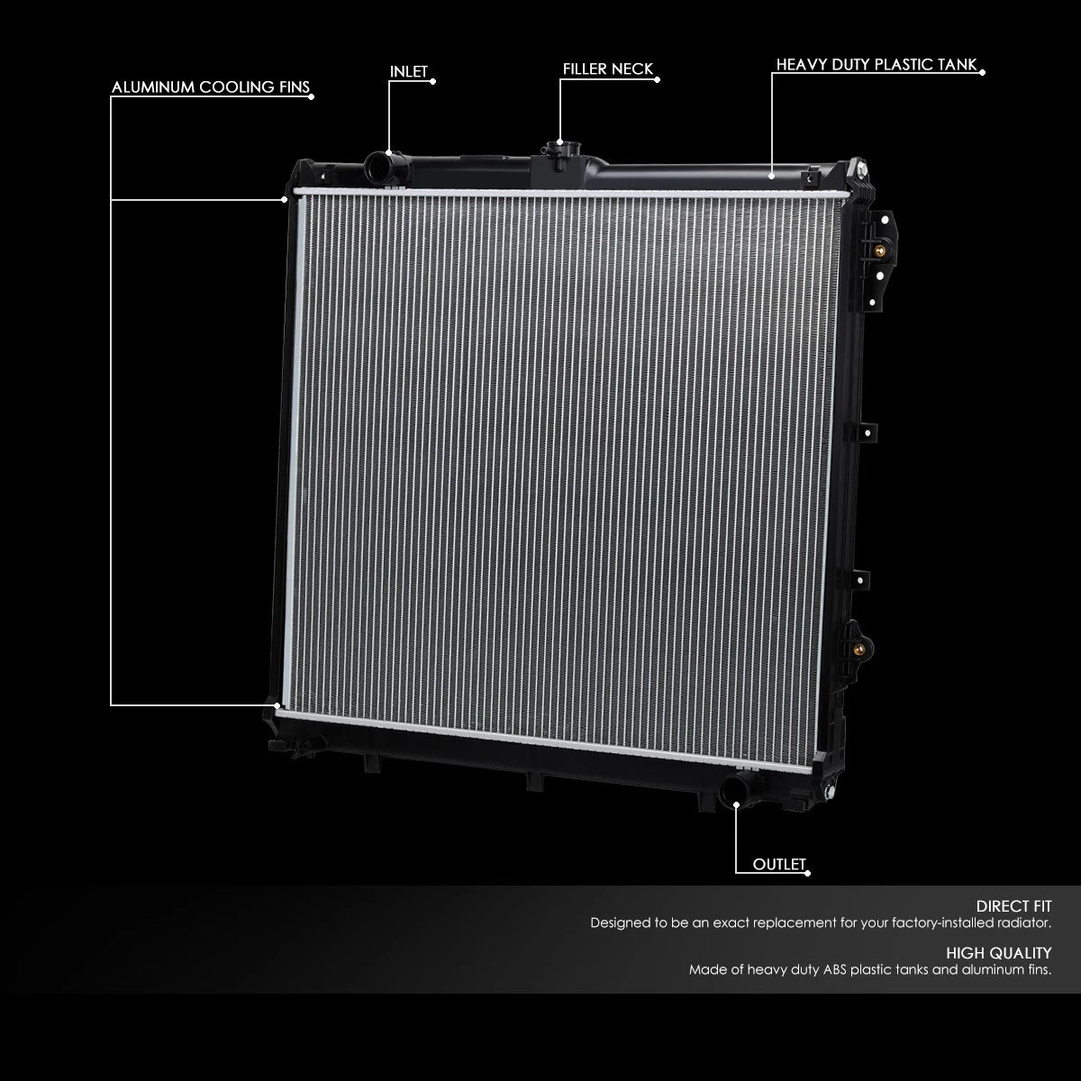 Factory Style Aluminum Core Radiator DPI 2994 for Tundra Sequoia (2007–2019)