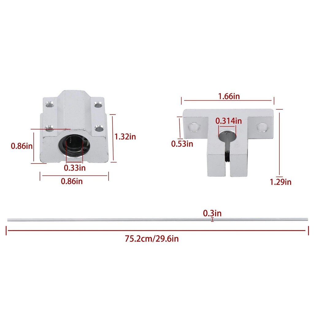 Set of 2 Linear Rail Shaft Guides for Make Model