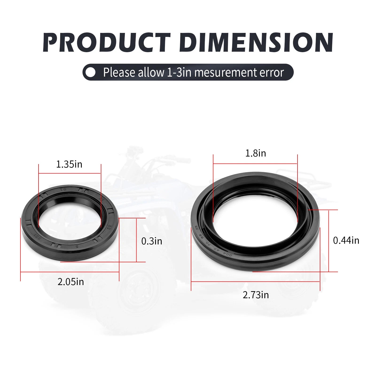 Rear Brake Panel Seals Oil Seal Kit for Yamaha Kodiak 400 (2003–2004)