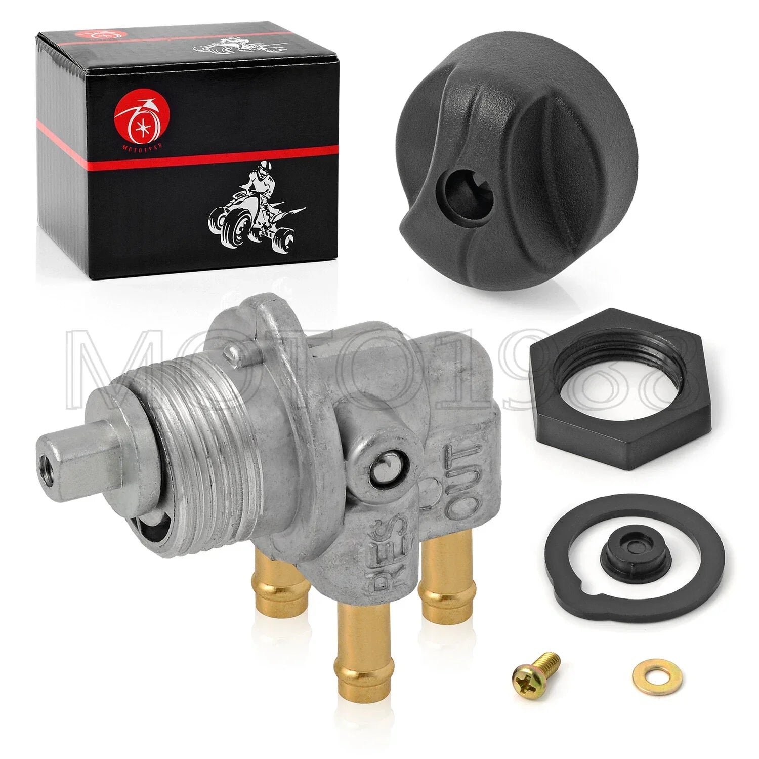 Fuel Valve Petcock 3 Way & Knob Nut for Sea Doo GTS, GTX (1992–2001)