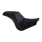 Black Blue Rider Driver Passenger Seat for Harley Softail (2018-2025)